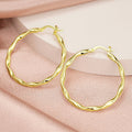 Wavy Thin Ring Metal Ear Cuffs For Women, Electroplated Faux Gold Cool Girl Asian Style Jewelry Earrings view 3