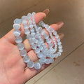 Geometric Round Cat Eye Stone Beaded Bangle For Girls Minimalist Preppy Daily Jewelry view 3