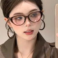 Vintage Fabric Leopard Print Geometric Round Diamond Pendant Hoop Earrings For Women view 4