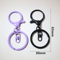 Color Painted Lobster Clasp Key Ring With Figure 8 Buckle For DIY Keychain Accessories view 3