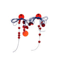 Resin Geometric Round Knotted Tassel Drop Earrings Retro Ethnic Style Silver Needle view 5
