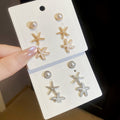 Faux Pearl Starfish Stud Earrings With Silver Pins, Enamel Round Beach Vacation Style view 1