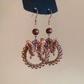 Vintage Ethnic Alloy Wood Bead Butterfly Flower Geometric Round Pendant Drop Earrings view 2