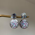 Colorful Printed Acrylic Round Flower Geometric Ethnic Style Stud Earrings For Women view 4