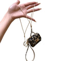 Light Luxury Leather Leopard Print Geometric Detachable Bag Pendant Sweater Necklace For Women view 5