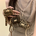 Light Luxury Leather Leopard Print Geometric Detachable Bag Pendant Sweater Necklace For Women view 1