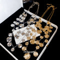 European American Round Disc Metal Pendant Necklace Fashion Geometric Statement Choker Minimalist Luxe Jewelry view 2