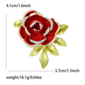 Alloy Enamel Rhinestone Rose Brooch For Elegant Women Garment Decoration view 6