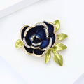 Alloy Enamel Rhinestone Rose Brooch For Elegant Women Garment Decoration view 3