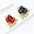 Alloy Enamel Rhinestone Rose Brooch For Elegant Women Garment Decoration view 4