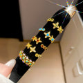 18K Gold Plated Copper Zircon Flower Star Open Ring For Women Light Luxury Court Style view 1