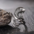 Adjustable Open Koi Fish Ring, Retro Lucky Auspicious Accessory For New Year Gift Fashion Jewelry view 3