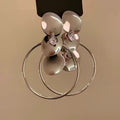 Minimalist Irregular Round Iron Disc Stud Earrings For Women, Statement Geometric Silver Needle Style view 2