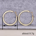 Exaggerated Flat Hoop Earrings For Women Copper Gold Plated Bow Grid Pattern Middle East Style view 4