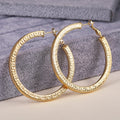 Exaggerated Flat Hoop Earrings For Women Copper Gold Plated Bow Grid Pattern Middle East Style view 5