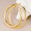 Exaggerated Flat Hoop Earrings For Women Copper Gold Plated Bow Grid Pattern Middle East Style view 1