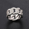 Light Luxury Buckle Ring For Women, Micro Paved Zircon Korean Style Fashion Finger Jewelry view 5