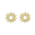Luxury Irregular Radiant Sunflower Alloy Studs For Women, 3D Hollow Polygon Metal Sunburst Earrings view 5