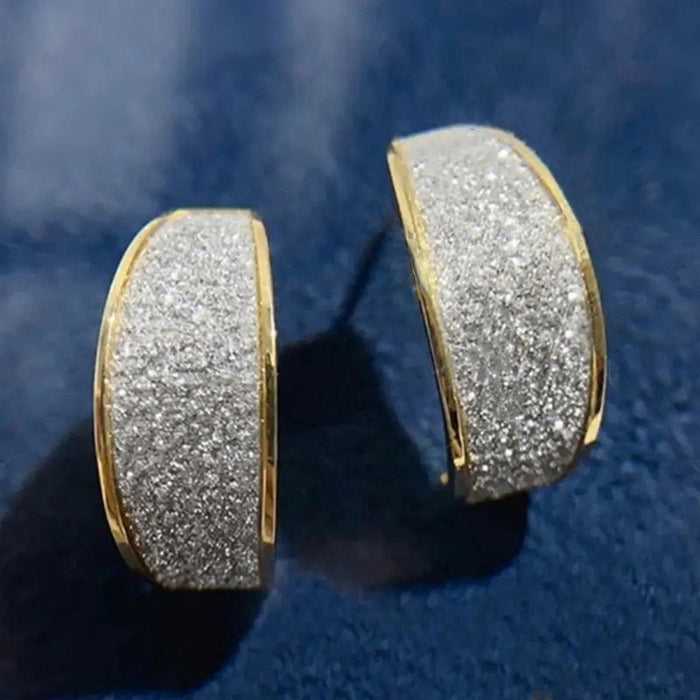 Elegant Two Tone Stud Earrings For Women, New Fashion Delicate Accessories For Stylish Jewelry