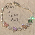 Sparkling Zircon Geometric Oval Irregular Clasp Copper Plastic Bangle Light Luxury Womens Jewelry view 3