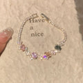 Sparkling Zircon Geometric Oval Irregular Clasp Copper Plastic Bangle Light Luxury Womens Jewelry view 2