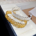 European American Style Hollow Flower Open Metal Bangle For Women Elegant Minimalist Jewelry view 4