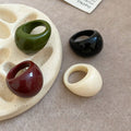 Minimalist Geometric Round Resin Ring Fashion Niche Design Index Finger Jewelry view 1