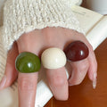 Minimalist Geometric Round Resin Ring Fashion Niche Design Index Finger Jewelry view 4