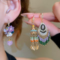Bohemian Butterfly Artificial Crystal Tassel Drop Earrings Vintage Light Luxury Ear Jewelry view 2