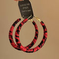 Vintage Leather Leopard Print Geometric Round Hoop Earrings For Women European Style view 1
