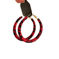 Vintage Leather Leopard Print Geometric Round Hoop Earrings For Women European Style view 5