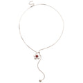 Korean Light Luxury Alloy Silver Pleated Flower Pearl Sweater Necklace For Women view 5