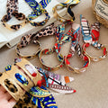 French Vintage Alloy Open Bangle With Pleated Fabric Scarf Wrap For Women view 2