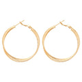 18K Gold Plated Copper Double Layer Cross Hoop Earrings With Silver Posts For Women view 5