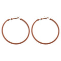 Vintage Ethnic PU Leather Geometric Round Pendant Hoop Earrings With Silver Pins view 5