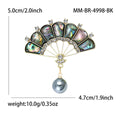 Alloy Rhinestone Shell Fan Brooch Elegant Lapel Pin For Women view 5