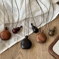 Vacation Style Copper Zircon Gourd Pendant Sweater Necklace With Wood Beads view 2