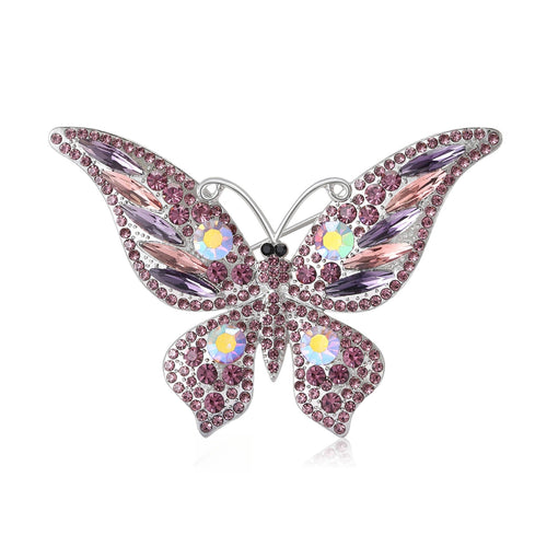 Alloy Rhinestone Enamel Butterfly Brooch Scarf Buckle For Coats
