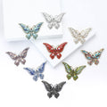 Alloy Rhinestone Enamel Butterfly Brooch Scarf Buckle For Coats view 4