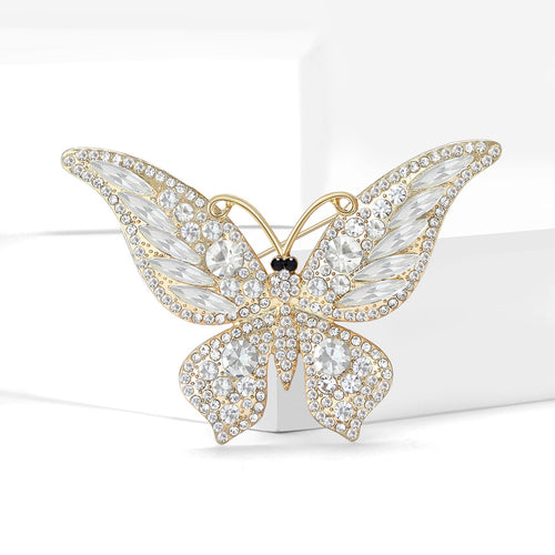 Alloy Rhinestone Enamel Butterfly Brooch Scarf Buckle For Coats
