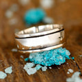 Laser Engraved English Letter Plain Band Ring, Niche Minimalist Design For Daily Commuter Wear view 1