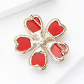 Metal Alloy Five Petal Flower Brooch For Womens Clothing Decoration view 4