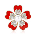 Metal Alloy Five Petal Flower Brooch For Womens Clothing Decoration view 1