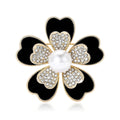 Metal Alloy Five Petal Flower Brooch For Womens Clothing Decoration view 2