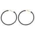 Leather Letter Geometric Round Pendant Hoop Earrings With Sterling Silver Posts For Women view 5
