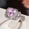 Korean Sweet Heart Ring For Women, Pink Bow Fairy Style Heart Shape Fashion Finger Jewelry view 3