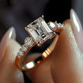 Square Imitation Gold Ring For Women, Bridal Light Luxury Classic Fashion Jewelry view 2