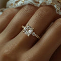 Square Imitation Gold Ring For Women, Bridal Light Luxury Classic Fashion Jewelry view 3