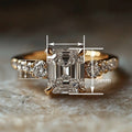 Square Imitation Gold Ring For Women, Bridal Light Luxury Classic Fashion Jewelry view 4