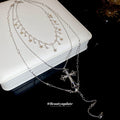 Light Luxury Alloy Layered Cross And Star Pendant Necklace For Women Geometric Clavicle Chain view 4